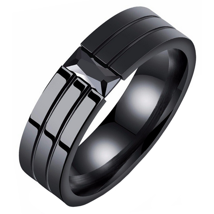 Mendes edelstaal heren ring Zwart Edelsteen-20mm 1 Mendes edelstaal heren ring Zwart Edelsteen-20mm
