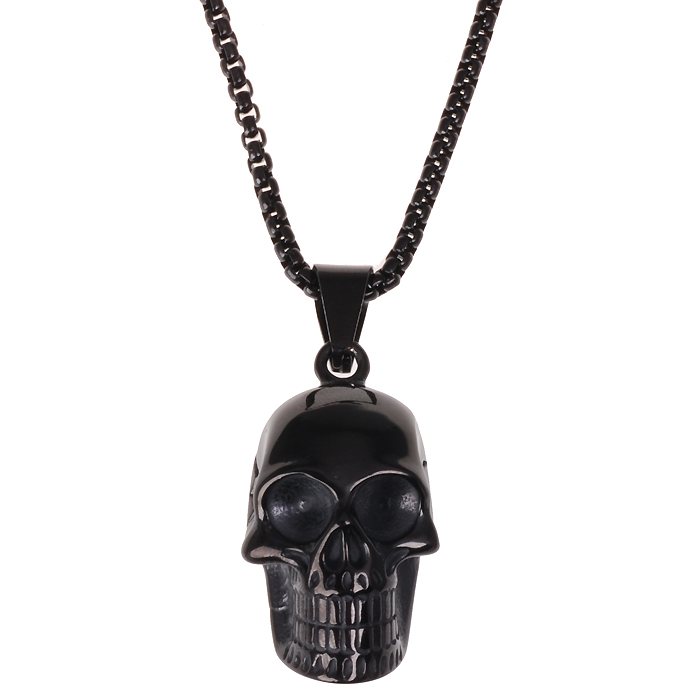 Mendes Heren ketting Edelstaal Schedel Zwart 1 Mendes Heren ketting Edelstaal Schedel Zwart