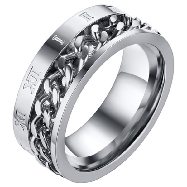 Mendes heren ring Cuban Link Roman Numeral Silver-20mm 1 Mendes heren ring Cuban Link Roman Numeral Silver-20mm