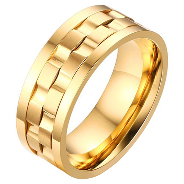Mendes Jewelry heren ring Verguld Edelstaal Tandwiel-18mm 1 Mendes Jewelry heren ring Verguld Edelstaal Tandwiel-18mm