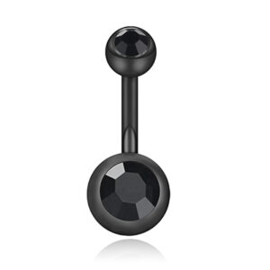 Navelpiercing LGT JWLS - All Black Zirkon