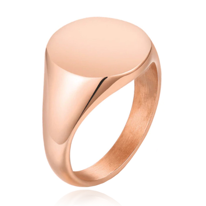 Rose Kleurige Dames Zegelring van Edelstaal-18mm 1 Rose Kleurige Dames Zegelring van Edelstaal-18mm
