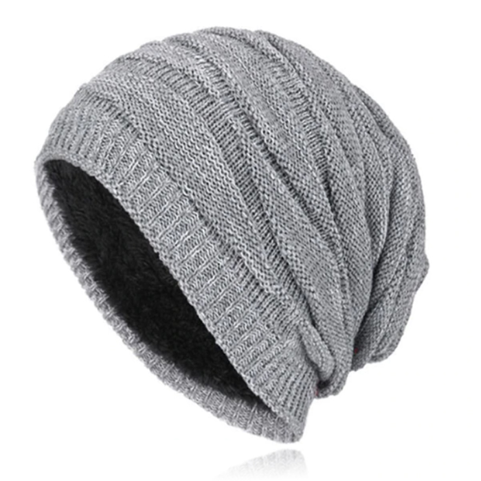 Ruime Heren Beanie Muts zonder Manchet - Grijs 1 Ruime Heren Beanie Muts zonder Manchet - Grijs