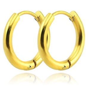 Smalle edelstaal oorringen Goudkleurig-12mm