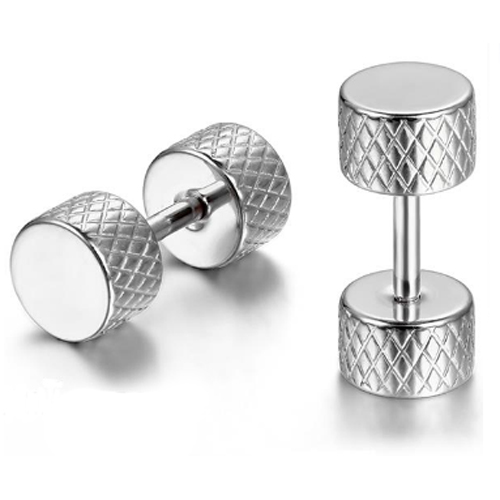 Stalen Stud oorbellen Barbell Zilver 5mm 1 Stalen Stud oorbellen Barbell Zilver 5mm