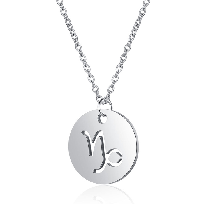 Sterrenbeeld Steenbok Dames Ketting Zilverkleurig Ronde Hanger 1 Sterrenbeeld Steenbok Dames Ketting Zilverkleurig Ronde Hanger