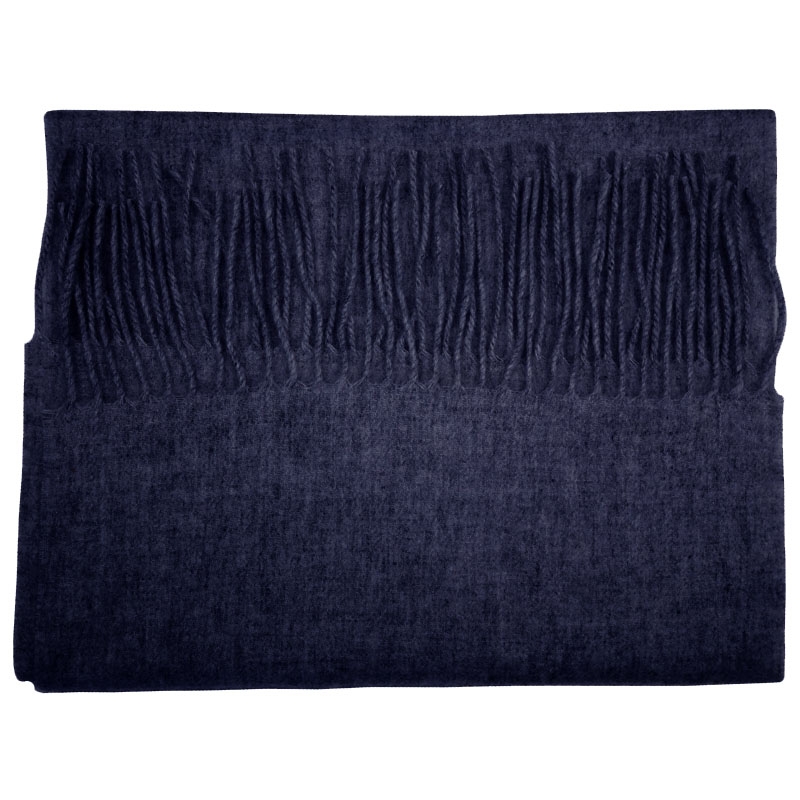 Stone Valley Fijn Gebreide Australische Wol Sjaal - Navy Blauw 1 Stone Valley Fijn Gebreide Australische Wol Sjaal - Navy Blauw