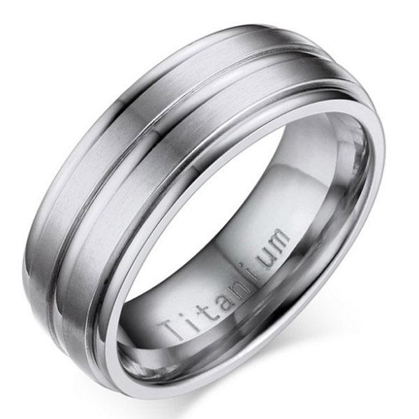 Titanium heren ring Zilver 8mm-19mm 1 Titanium heren ring Zilver 8mm-19mm