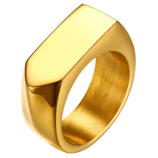 Vergulde stalen zegelring Mendes Jewelry-19mm 1 Vergulde stalen zegelring Mendes Jewelry-19mm