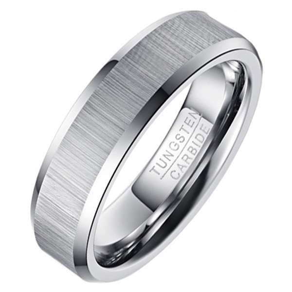 Wolfraam heren ring Geborstels Mat 6mm-21.5mm 1 Wolfraam heren ring Geborstels Mat 6mm-21.5mm