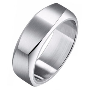 Zilverkleurige Mendes heren ring gepolijst Staal-20mm