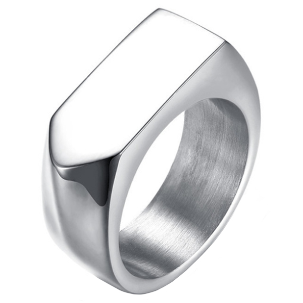 Zilverkleurige stalen zegelring Mendes Jewelry-21mm 1 Zilverkleurige stalen zegelring Mendes Jewelry-21mm