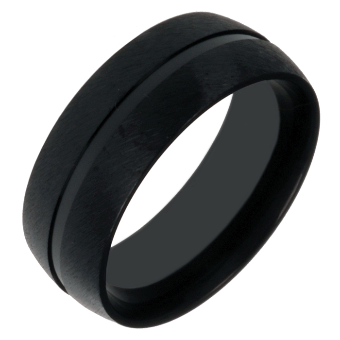 Zwarte stalen mannen ring-21mm 1 Zwarte stalen mannen ring-21mm