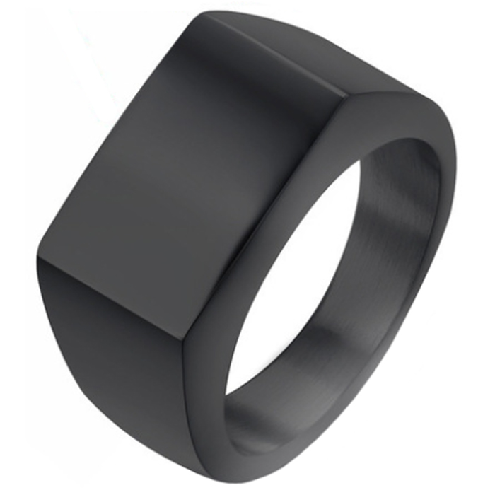 Zwarte zegelring Edelstaal van Mendes Jewelry-21.5mm 1 Zwarte zegelring Edelstaal van Mendes Jewelry-21.5mm