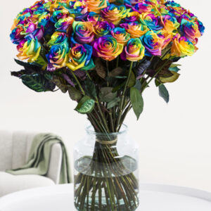 50 t/m 99 regenboog rozen - XL rozen