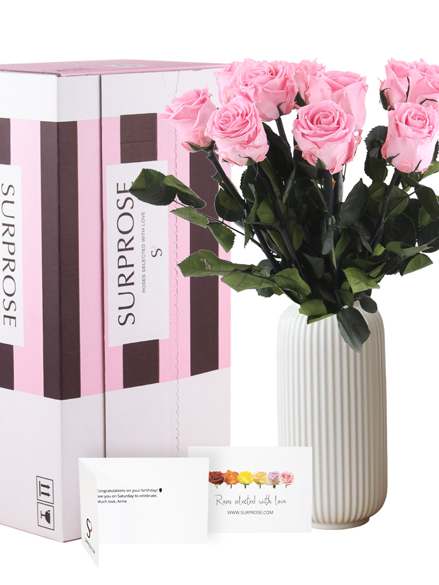 Zachtroze long life rozen - Kies je aantal van 5 t/m 20 1 Zachtroze long life rozen - Kies je aantal van 5 t/m 20