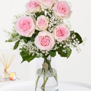 Roze geluksboeket - 7 rozen - Sweet Revival