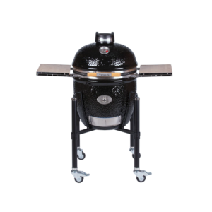 MONOLITH CLASSIC PRO-Serie 2.0 - BLACK incl. onderstel & zijtafels, PRO-Serie SMART GRID Rooster Systeem, PRO-Serie firebox, chip-feeder-system & pelletschuif, kolenmand met scheider, barbecueroosterheffer
