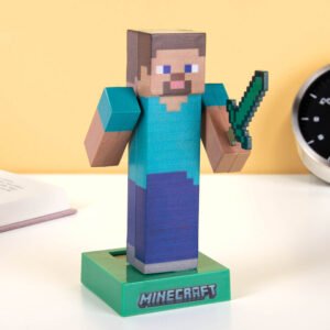 Minecraft Steve poppetje op zonne-energie
