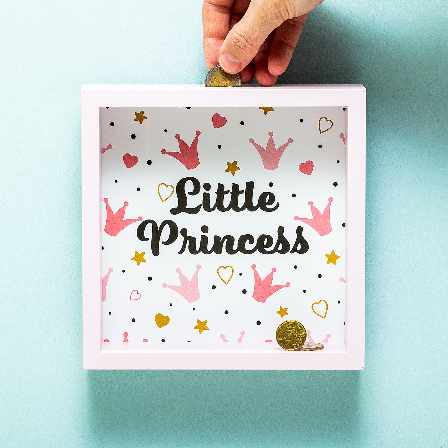 Houten spaarpot - Princess 1 Houten spaarpot - Princess