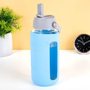 Minecraft Glazen drinkfles met siliconen sleeve