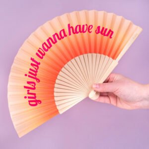 Houten waaier Girls just wanna have sun