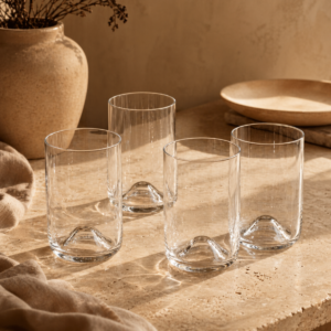 4-pack Tumblerglazen - Inclusief 8 glazen rietjes - 11 x Ø7,5 cm - 300ml