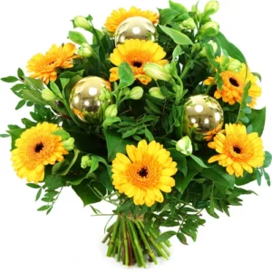 Voordeel kerstboeket goud - geel