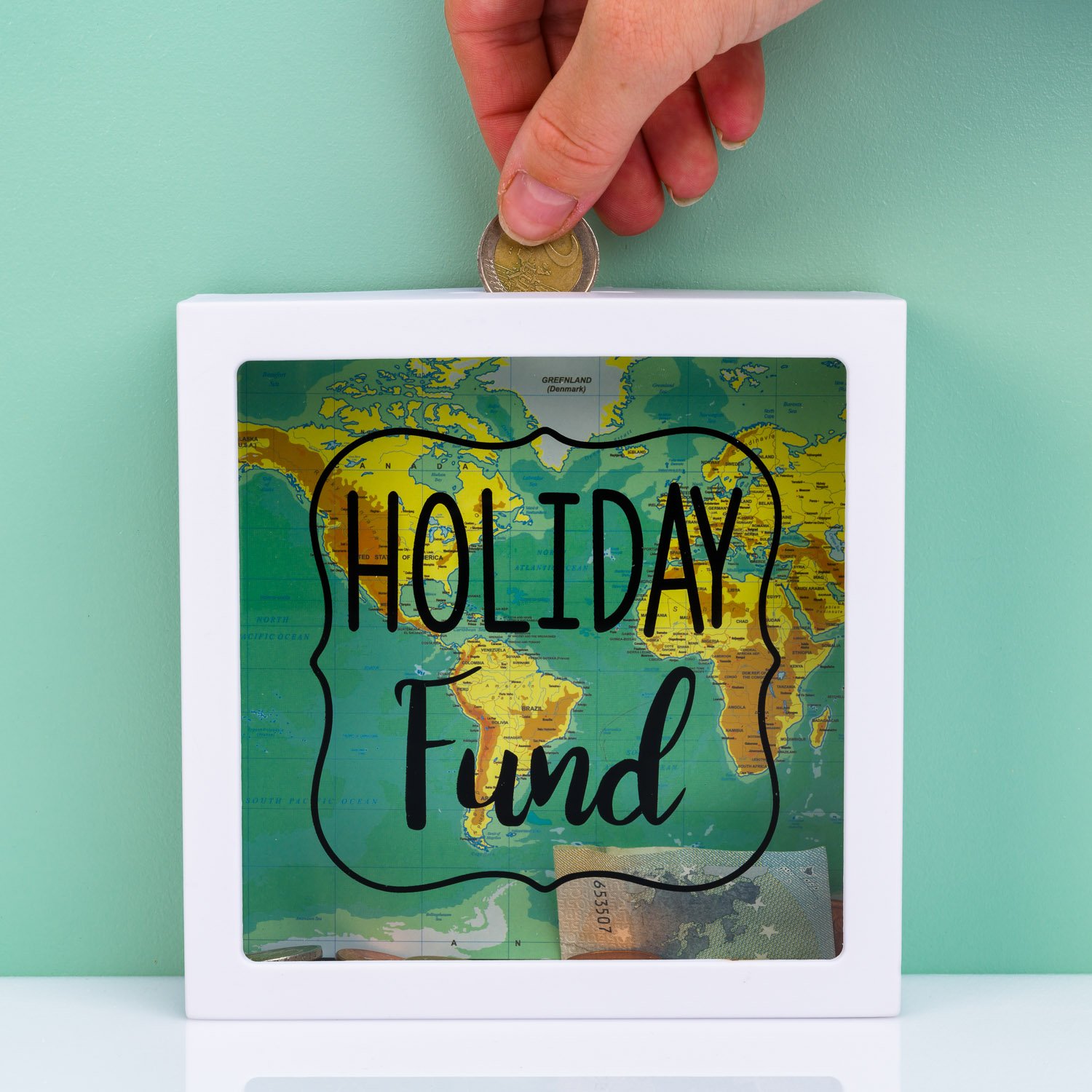 Transparante spaarpot - Holiday Fund 1 Transparante spaarpot - Holiday Fund