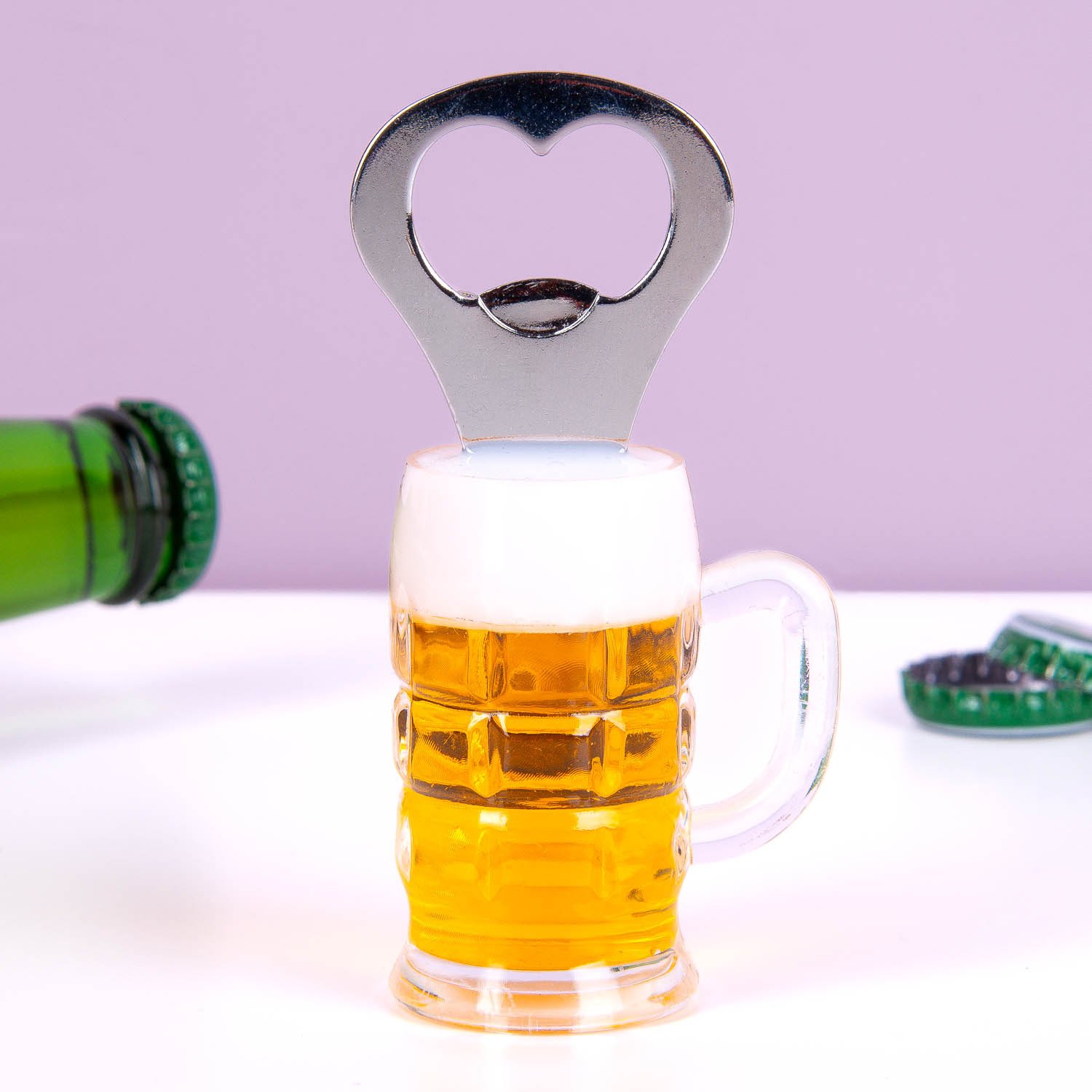 Bierglas flesopener met magneet 1 Bierglas flesopener met magneet