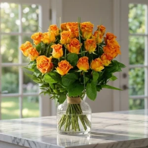 25 Oranje/zalm rozen