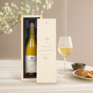 Wijn in gegraveerde kist - Salentein - Chardonnay