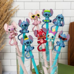 Disney Stitch rietje met topper (één stuk)