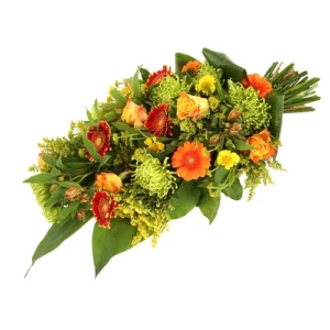 Rouwboeket oranje - geel
