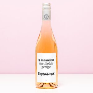 Wijnfles 9 maanden met liefde gerijpt - Rosé (Blush Rosé)