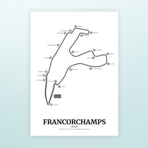 Poster Formule 1 circuit Belgie Francorchamps - A3 formaat