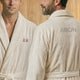 Badstof badjas voor mannen - met je naam - Beige - S/M
