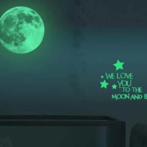Glow in the Dark Maan Muursticker