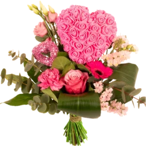 Roze hartboeket "Femmie"