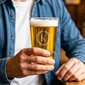 Gegraveerd bierglas - 4 st