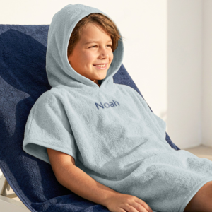Kinderponcho met naam - 6/12 jaar - Blauw