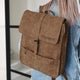 Eco leren rugtas met naam - Groot