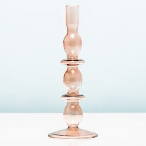 Glaskunst Bubbels kandelaar - Groot/roze