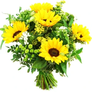 Boeket gemengd met o.a zonnebloemen