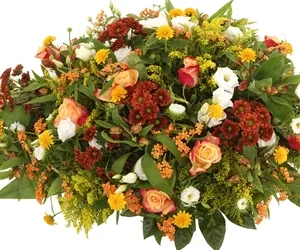 Rouwstuk 80 - 90 - 100cm oranje geel witte tinten