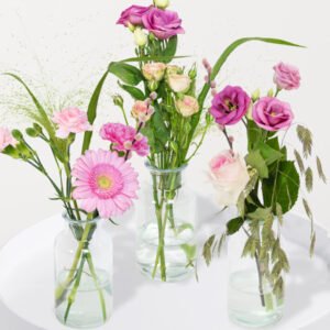 DIY set tafelstukjes roze