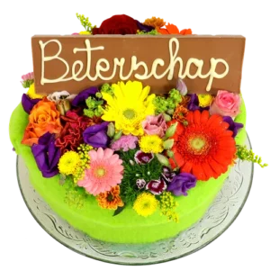Bloementaart met beterschap reep