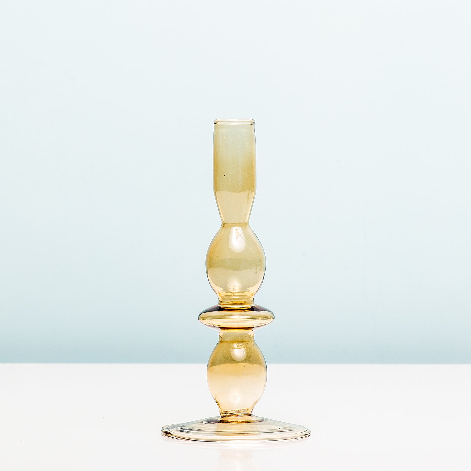 Glaskunst Bubbels kandelaar - Medium/zand 1 Glaskunst Bubbels kandelaar - Medium/zand