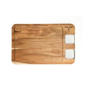 Houten Bord met Sausbakjes en Sapgeul - Steak Champ