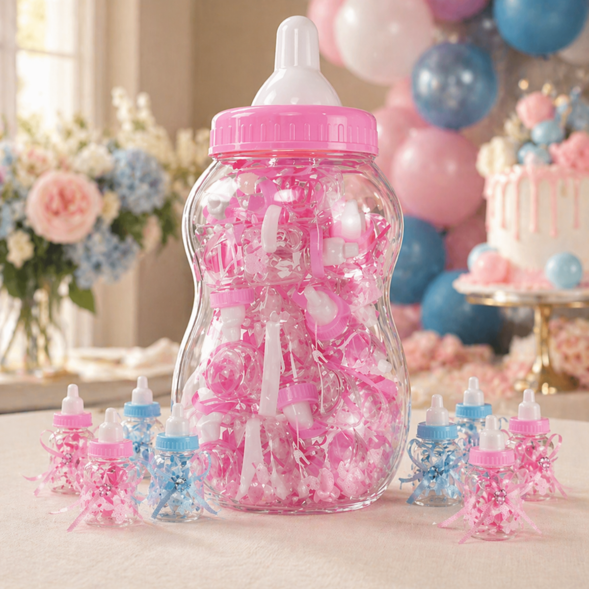Mega baby fles roze - Babyshower